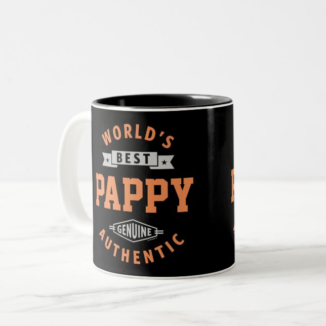 Das beste Papi der Welt Zweifarbige Tasse (Vorderseite Links)