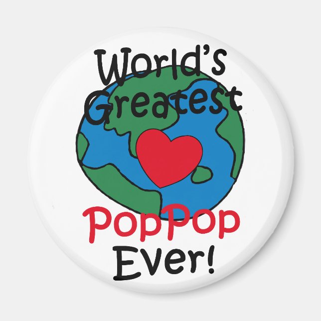 Das Beste PopPop-Herz der Welt Magnet (Vorne)