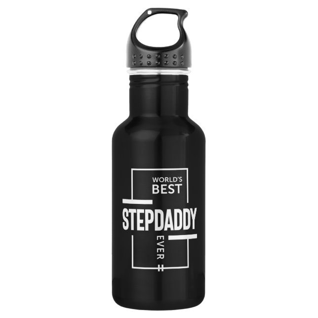 Das beste Stepdaddy-Geschenk der Mens World Edelstahlflasche (Vorderseite)