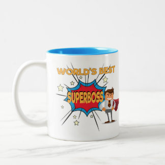Das beste SUPERBOSS der Welt - lustige Chef-Tasse Zweifarbige Tasse