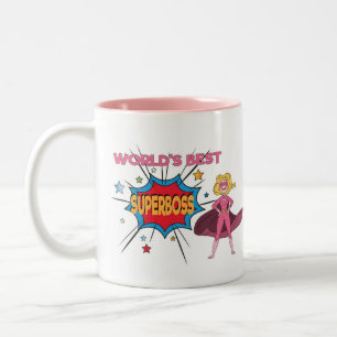 Das beste SUPERBOSS der Welt - lustige Chef-Tasse Zweifarbige Tasse