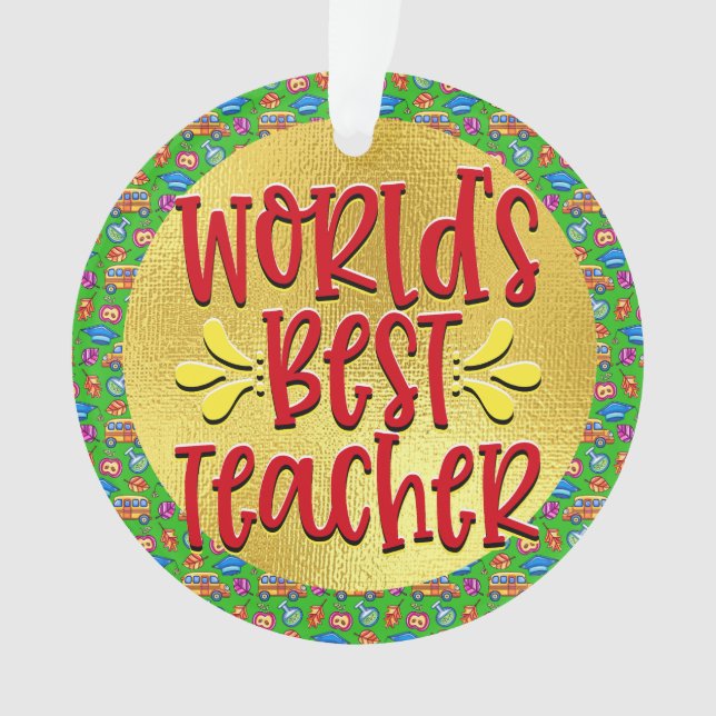 Das beste Teacher-Ornament der Welt Ornament (Vorderseite)