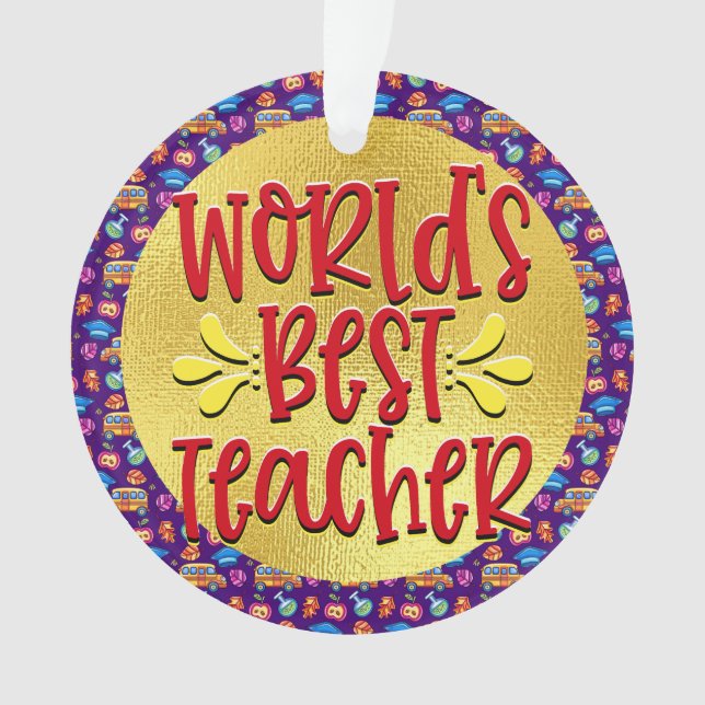 Das beste Teacher-Ornament der Welt Ornament (Vorderseite)