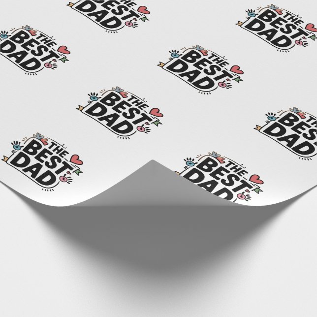 Das beste Textdesign für den Vater Geschenkpapier (Ecke)