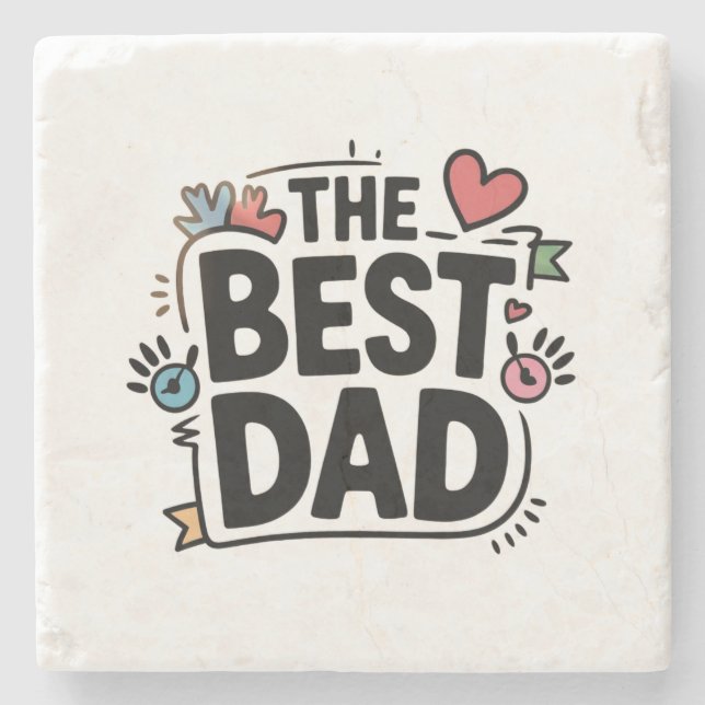 Das beste Textdesign für den Vater Steinuntersetzer (Vorderseite)