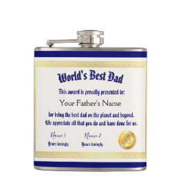 Das beste Vater-Zertifikat der modernen Funny Worl Flachmann