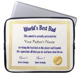 Das beste Vater-Zertifikat der modernen Funny Worl Laptopschutzhülle
