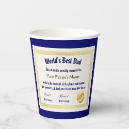 Das beste Vater-Zertifikat der modernen Funny Worl Pappbecher