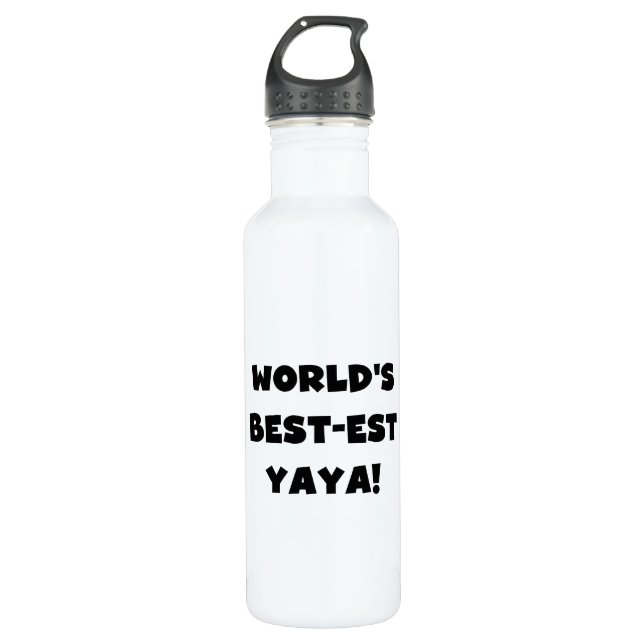 Das beste Yaya der Welt des Schwarzen Texts Trinkflasche (Vorderseite)