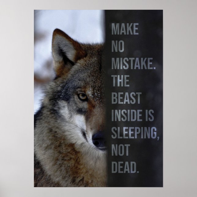 Das Bestie Inside - Wolf Motivierend Poster (Vorne)