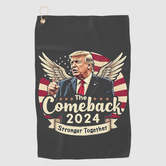 Das Bestste Comeback 2024 - Trump zusammengesteckt Golfhandtuch (Vorderseite)