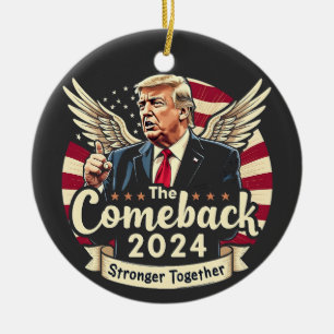 Das Bestste Comeback 2024 - Trump zusammengesteckt Keramik Ornament