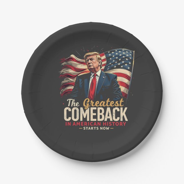 Das Bestste Comeback in der amerikanischen Geschic Pappteller (Vorderseite)