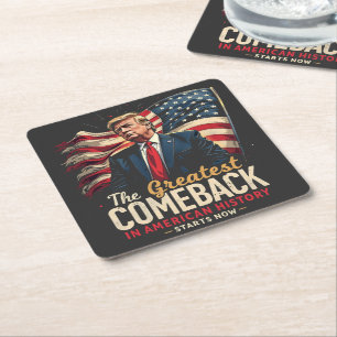 Das Bestste Comeback in der amerikanischen Geschic Rechteckiger Pappuntersetzer