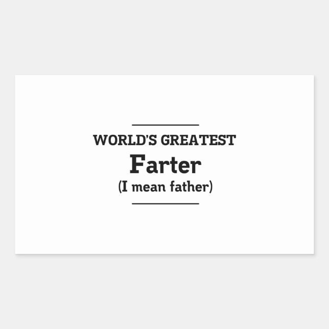 Das bestste Farter der Welt Rechteckiger Aufkleber (Vorderseite)