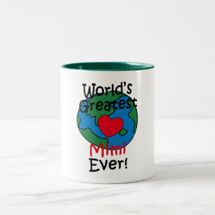 Das bestste Herz Mimi der Welt Zweifarbige Tasse