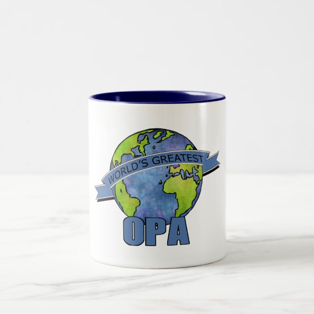 Das bestste Opa der Welt Zweifarbige Tasse (Mittel)