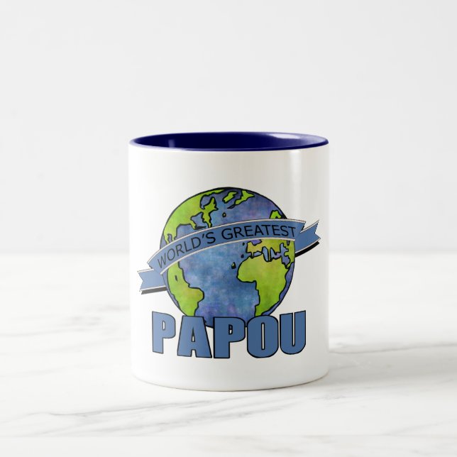 Das bestste Papou der Welt Zweifarbige Tasse (Mittel)