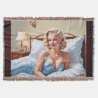 Das Bett ist nur eine schöne AI Konzept Kunst von Decke