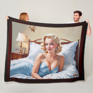 Das Bett ist nur eine schöne AI Konzept Kunst von Fleecedecke