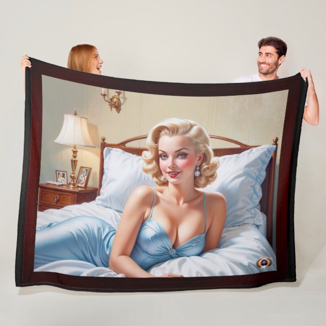 Das Bett ist nur eine schöne AI Konzept Kunst von  Fleecedecke (Beispiel)