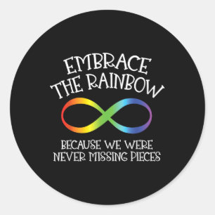 Das Bewusstsein für Autismus verkörpert die Rainbo Runder Aufkleber