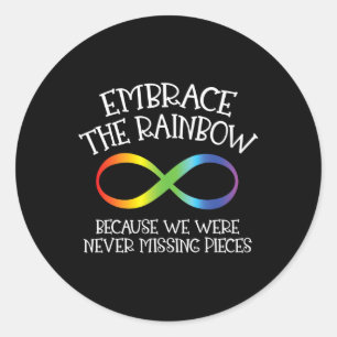 Das Bewusstsein für Autismus verkörpert die Rainbo Runder Aufkleber
