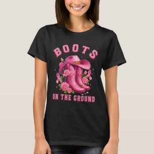 Das Bewusstsein für den Krebs von Cowgirl im Grüne T-Shirt