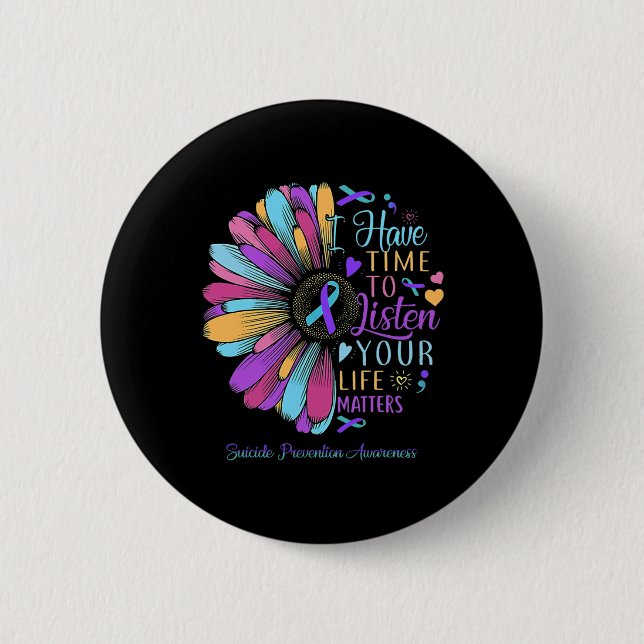 Das Bewusstsein für die Suizidprävention, das ich  Button (Vorderseite)
