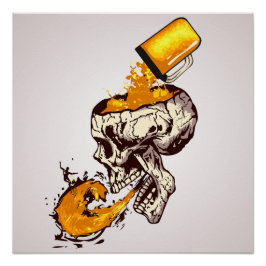 Das Bier floss Schädel für die Surfer Poster