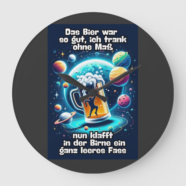 Das Bier im Kopf  Große Wanduhr (Vorderseite)