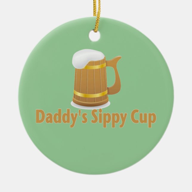 Das Bier Sippy des Vatis Keramikornament (Vorne)