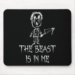 Das Biest Ist In Mir Halloween-Kostüm Wort Design Mousepad