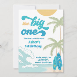 Das Big One Retro Surf 1. Geburtstag Party Einladung