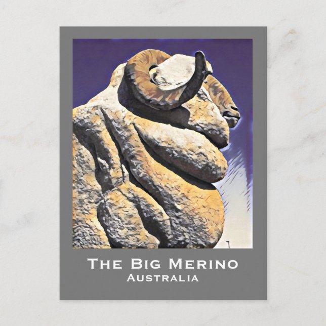Das Big Sheep Big merino Reisesymbol in Australien Postkarte (Vorderseite)