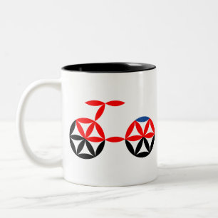 Das Bike des Lebens - heilige Formen. Zweifarbige Tasse