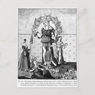 Das Bild der Dame Astrologie mit den drei Postkarte