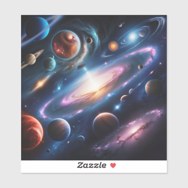 Das Bild der Planeten Aufkleber (Blatt)