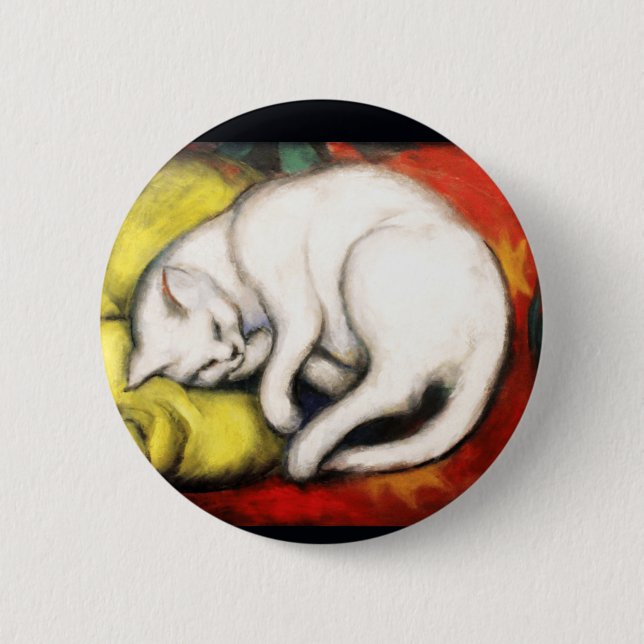 Das Bild der weißen Katze von Franz Marc Button (Vorderseite)