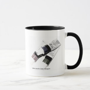 Das Bild des Künstlers mit farbigen Farbtupfern Tasse