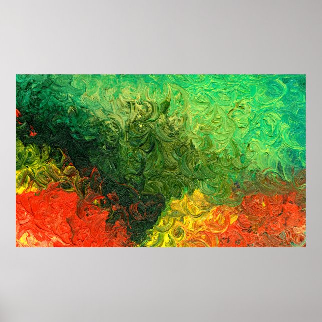 das Bild in Öl gemalt. Ölfarbe im Hintergrund. Poster (Vorne)
