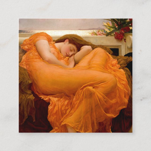 Das Bild vom Juni von Frederic Leighton Quadratische Visitenkarte (Vorderseite)
