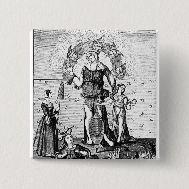 Das Bild von Freifrau Astrology mit den drei Button (Vorderseite)