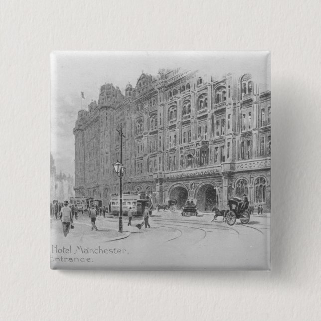 Das binnenländische Hotel, Manchester, c.1910 Button (Vorderseite)