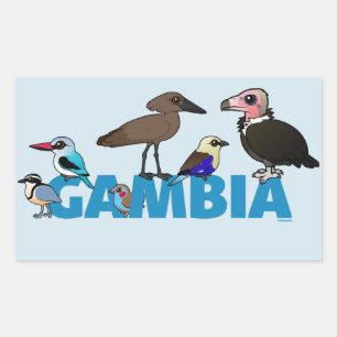 Das Birdorable Gambia Rechteckiger Aufkleber