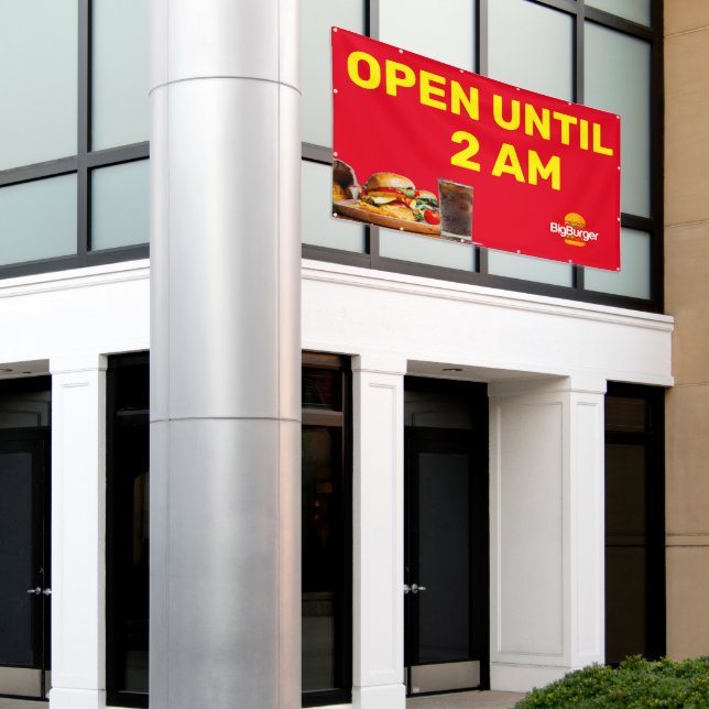 Das bis 2 Uhr morgens geöffnete Burger-Restaurant  Banner (Äußeres Gebäude)
