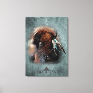 Das Bison - überzogene Canvas Leinwanddruck
