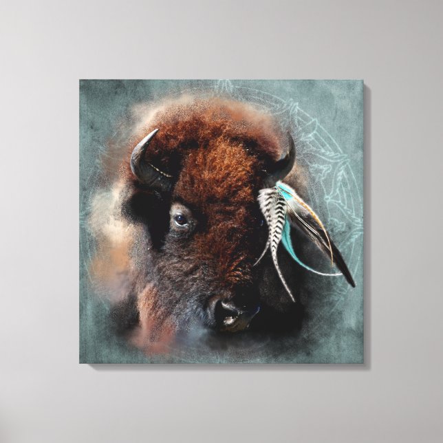 Das Bison - überzogene Canvas Leinwanddruck (Vorderseite)
