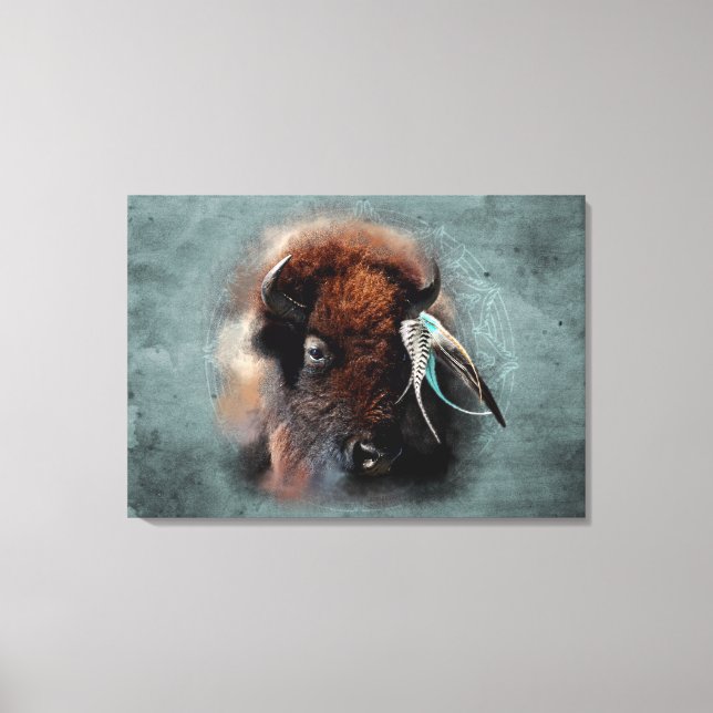 Das Bison - überzogene Canvas Leinwanddruck (Vorderseite)