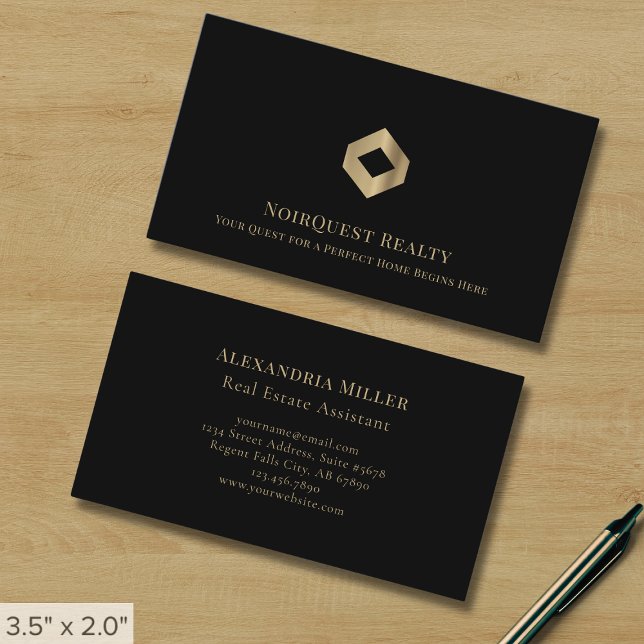 Das Black and Gold Luxury Logo Visitenkarte (Von Creator hochgeladen)
